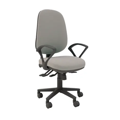 Multi-functional High Back Task Chair - Black Base - Fixed Arms - Redoubt